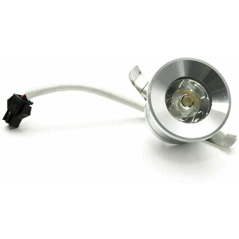 Faretto led ad incasso 1 watt mini spot punto luce tondo con bordo argento  driver 220