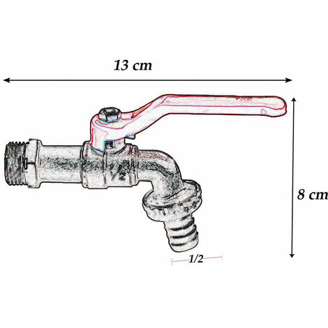 Rubinetto Da Giardino Per Fontana Da Esterno Monoforo Con Portagomma Per Irrigazione Con Valvola A Sfera Da Con Impugnatura A Leva E Porta Gomma 40412345