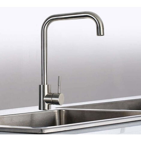 Rubinetto per lavello da cucina a canna alta per lavandino orientabile in ottone cromato