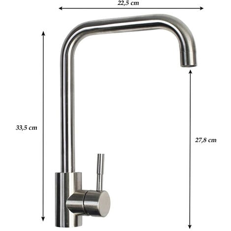 Rubinetto per lavello da cucina a canna alta per lavandino orientabile in ottone cromato