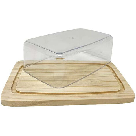 Porta formaggio Vassoio in Legno con Cupola Contenitore per Formaggi  6,5x13,5x20 cm
