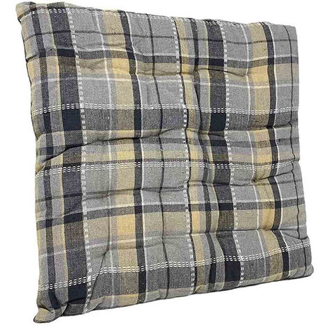 Cuscino per sedie da cucina cuscini imbottiti in cotone a quadri grigio  40x40 cm