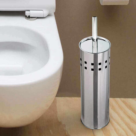 Portascopino da bagno Porta Scopino PER WC Spazzolone Water ACCIAIO INOX 38  cm