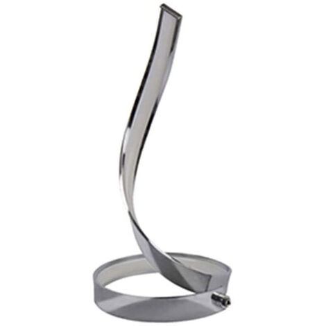 Lampada da tavolo led moderna stilizzata a spirale curva 12 watt luce da  comodino argento luce fredda 6500k
