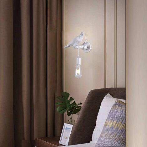 Lampada decorativa da muro a forma di corvo uccello applique da parete