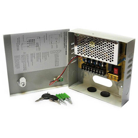 Alimentatore stabilizzato per telecamere videosorveglianza con 4 uscite canali box telecamera 12V 3A 220v