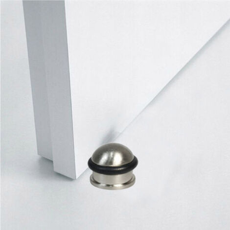 Fermaporta Magnetico Da Pavimento - 2 Pezzi, Acciaio Inox, Adesivo/viti Incluse, Per Interni, Ufficio, Hotel
