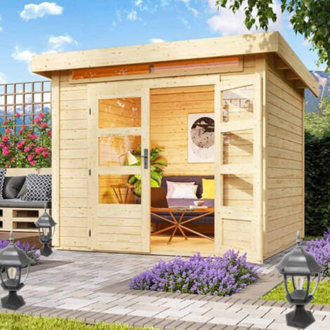 Lampione da giardino da terra lanterna luce per esterno in alluminio e vetro con portalampada E27 Grigio