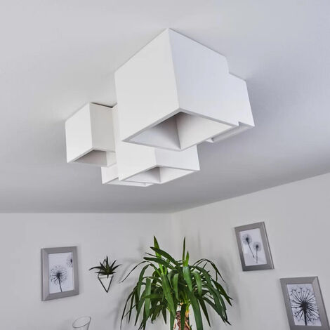 Lampada in gesso a 5 cubi da soffitto lampadario verniciabile supporto per faretti gu10 (1/5)