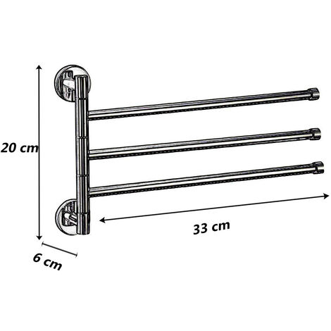 Porta Asciugamani A Parete A Muro Con 3 Bracci Movibili Con Fissaggio A Viti Cleafe Porta Asciugamani A Parete A Muro Con 3 Bracci Movibili Con Fissaggio A Viti Cleafe
