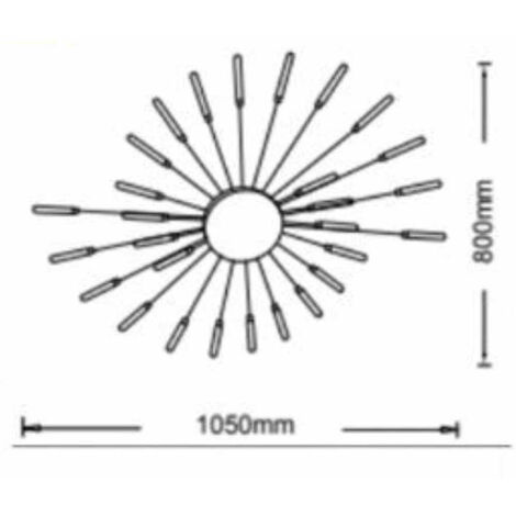 Plafoniera a led ultra moderna 21 watt lampada da soffitto a raggi  lampadario in metallo nero luce fredda 6500k