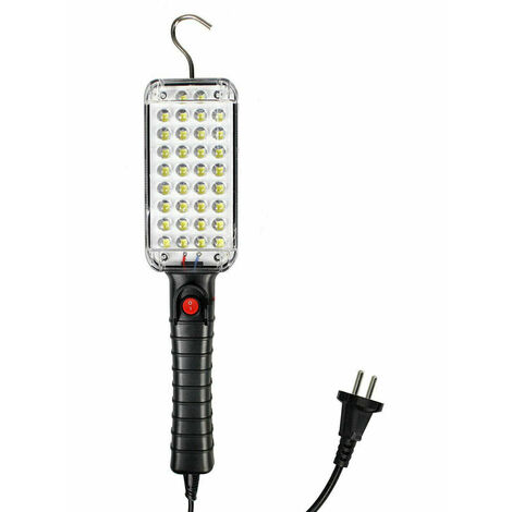 LAMPADA DA LAVORO TORCIA 34 LED SMD LUCE BIANCA GANCIO CALAMITA OFFICINA  GARAGE