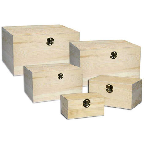 5 scatole in Legno matrioska Baule portagioie da decoupage Decorazioni Fai  da Te Idea Regalo Porta