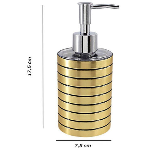 Dispenser per sapone liquido accessori bagni oro a righe stile moderno  portasapone arredo bagno