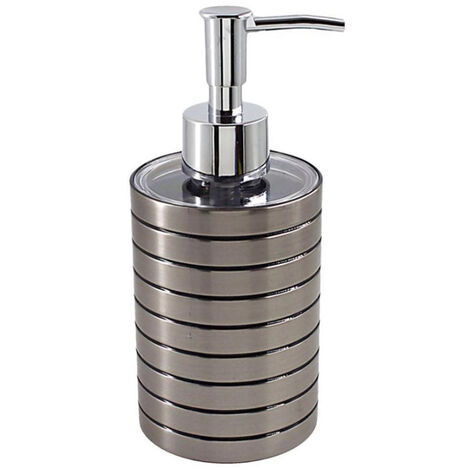 Dispenser per sapone liquido accessori bagni argento a righe stile moderno  portasapone arredo bagno