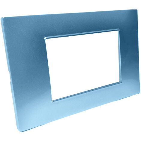 Placchetta per interruttore in metallo a 3 azzurro marino cassetta 503 compatibile con vimar plana supporto cover