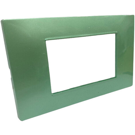 Placchetta per interruttore in metallo a 4 verde cassetta 504 compatibile con vimar plana supporto cover