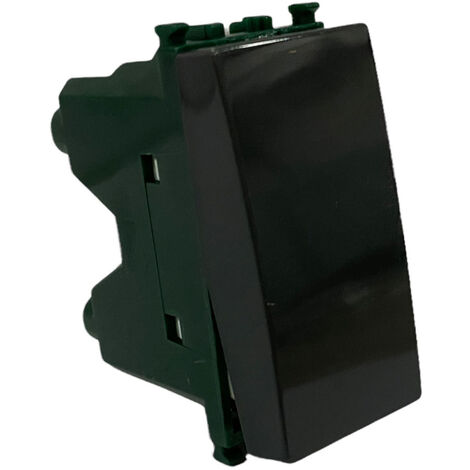 Kit 2 deviatore bipolare nero compatibile con vimar plana interruttore pulsante 2p 16ax 250vac