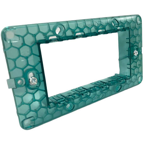 Kit 5 supporti modulo verde per placche 4 posti compatibile con vimar plana cassetta 504 scatola per placchette interruttori
