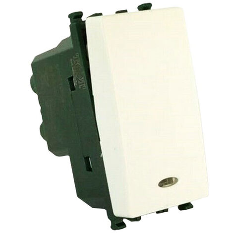 Kit di 3 interruttore unipolare illuminabile con spia luminosa compatibile con vimar plana pulsante luce 16ax 250vac bianco