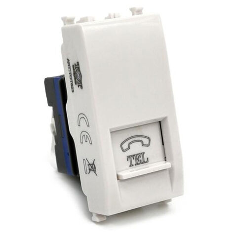 Presa telefonica rj11 compatibile con vimar plana connettore per cavo telefono bianco