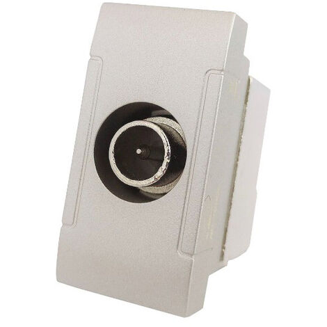 Presa tv passante compatibile con vimar plana connettore maschio prese da incasso per moduli  silver