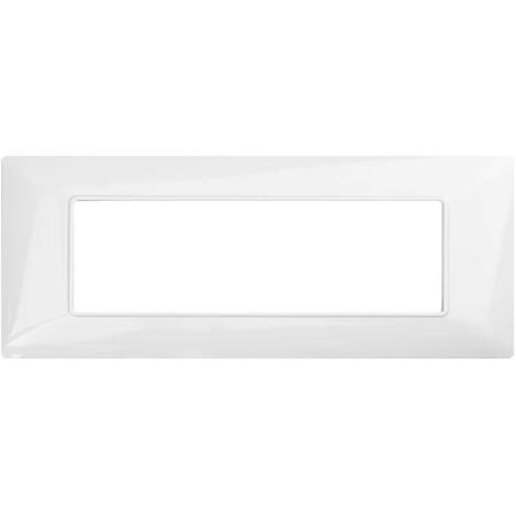 Placchetta per interruttore a 7 posti bianco cassetta 507 compatibile con btcino matix supporto cover (1/2)