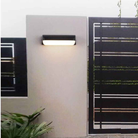 Applique lampada led per esterno 12 watt plafoniera per balconi terrazzi nera luce naturale 4000k I65