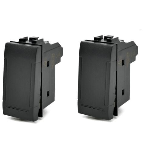 Interruttore Bipolare Compatibile Bticino Living Light - Nero, 16A 250V, 1 Modulo, Per Impianti Elettrici