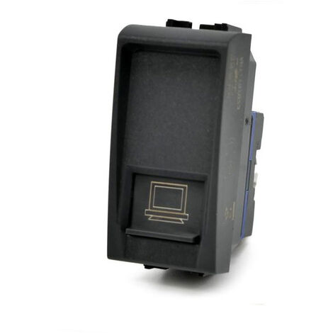 Presa di rete lan compatibile con living light international air connettore modulo rj45 8 pin utp cat 5e 1p nero (1/2)