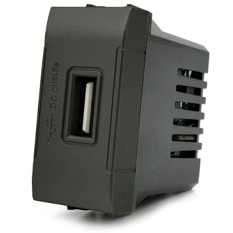 Modulo presa USB da muro per placca cassetta 503 compatibile con living light international air 5V nero (1/3)