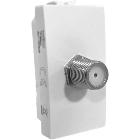 Presa tv a vite satellitare compatibile con matix prese femmina da incasso per moduli bianco