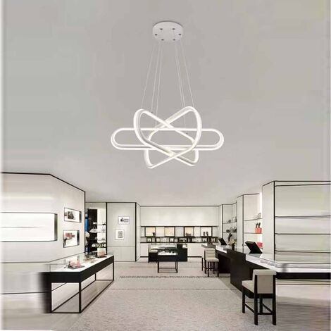 Lampadario led moderno bianco lampada soggiorno a sospensione 94 watt luce naturale 4000k