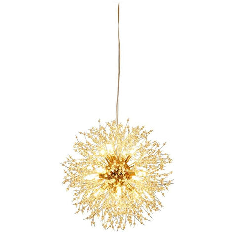 Lampadario sospensione con cristalli in acrilico contemporaneo attacco g9 lampada da soffitto fuochi d’artificio oro