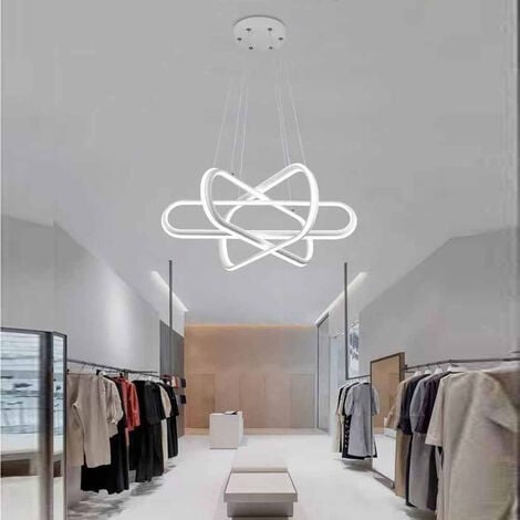 Lampadario led moderno bianco lampada soggiorno a sospensione 94 watt luce  bianca fredda 6500k