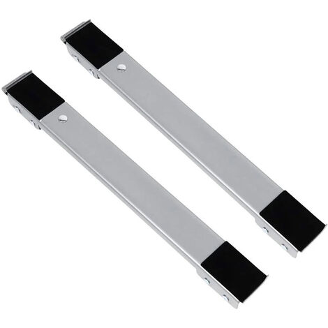 2 Staffe A Rullo Mobili Per Elettrodomestici - Base Rialzata, Per Lavatrici E Lavastoviglie (Nero)