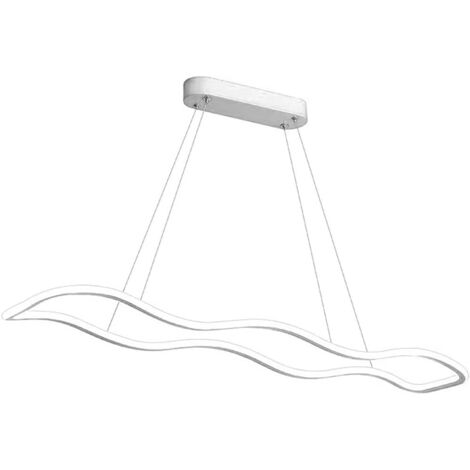 Lampadario modero bianco ondulato a led 48 watt lampada sospensione luce calda 3000k
