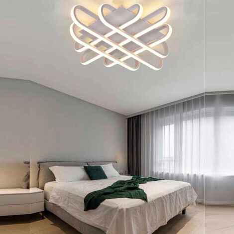 Plafoniera da soffitto a led 58 watt lampadario bianco design moderno luce calda 3000k