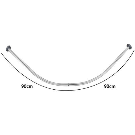Asta Per Tenda Da Doccia Regolabile In Acciaio Inox, Nero, Da 106 A 182 Cm, A Tensione