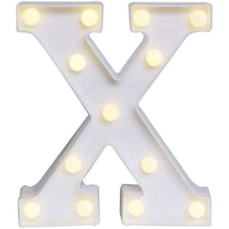 Lettere luminose a led alfabeto X luminoso per decorazione casa compleanni nozze festa bar eventi luce calda