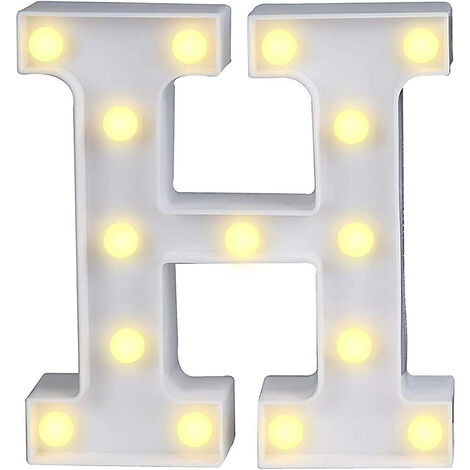 Lettere luminose a led alfabeto H luminoso per decorazione casa compleanni nozze festa bar eventi luce calda