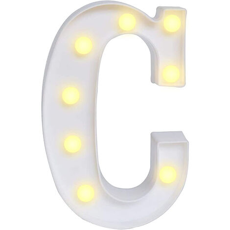 Lettera Luminosa LED A Batteria Y - Alfabeto Illuminato 30 Cm In Plastica, Luce Bianca Calda - Decorazione Fai Da Te Per Matrimoni, Feste, Compleanni, Scritte Personalizzate