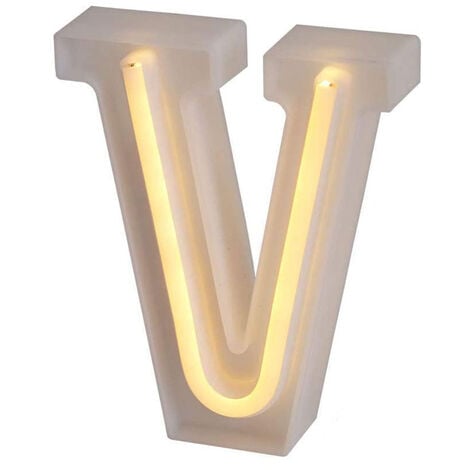 Lettere luminose neon a led luci alfabeto V luminoso per decorazione casa  compleanni nozze festa bar eventi luce calda