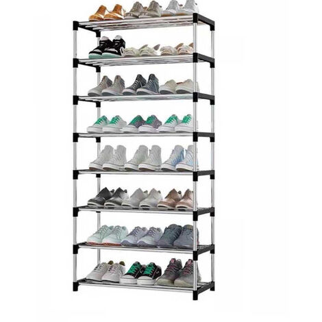Scarpiera impilabile portascarpe scaffale 8 ripiani Organizer Scarpe salvaspazio (1/2)