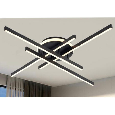 Plafoniera moderna a led 45 watt lampada nero da soffitto lampadario in metallo luce fredda 6500k