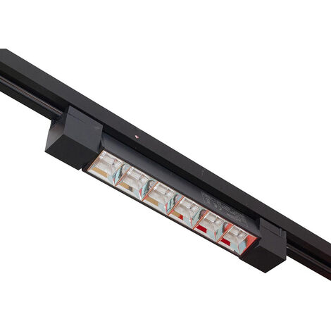 Faretto track orientabile da binario 12 watt 6 led faro nero monofase luce calda 3000k