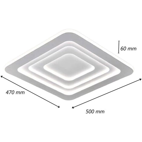 Plafoniera a led quadrata a tripla colorazione di luce lampadario 64 watt lampada da soffitto
