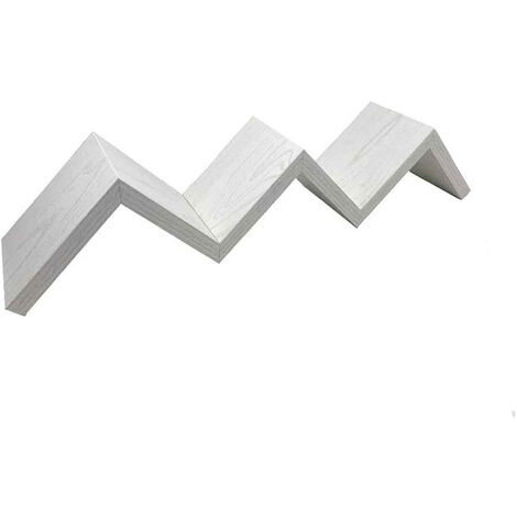 Vetrineinrete® Mensola A Zig Zag Rovere Grigio - Scaffale Design 3 Ripiani In MDF 59x12 Cm - Fissaggio A Muro Invisibile - 2