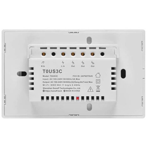 Sonoff T3US3C Interruttore Touch A 3 Vie WiFi Per Parete Nero Senza Fili