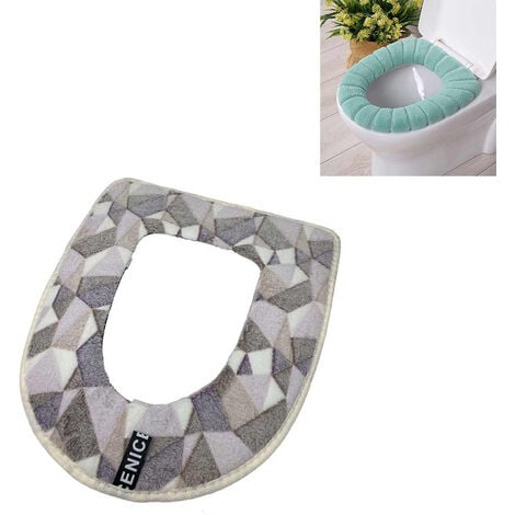 Copri sedile per wc copriwater in tessuto mosaico universale scalda water tavoletta  wc lilla